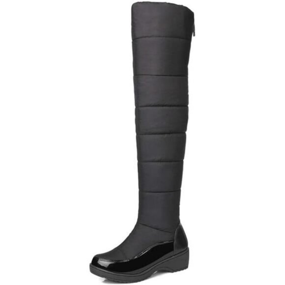 Shoes - Women's Black Over The Knee Thigh High Winter Snow Tall Boots Waterproof Boots